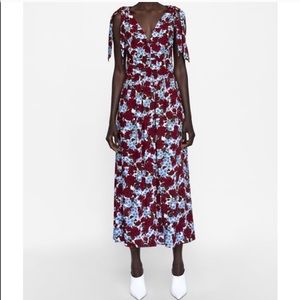 Zara xs blue red knot dress